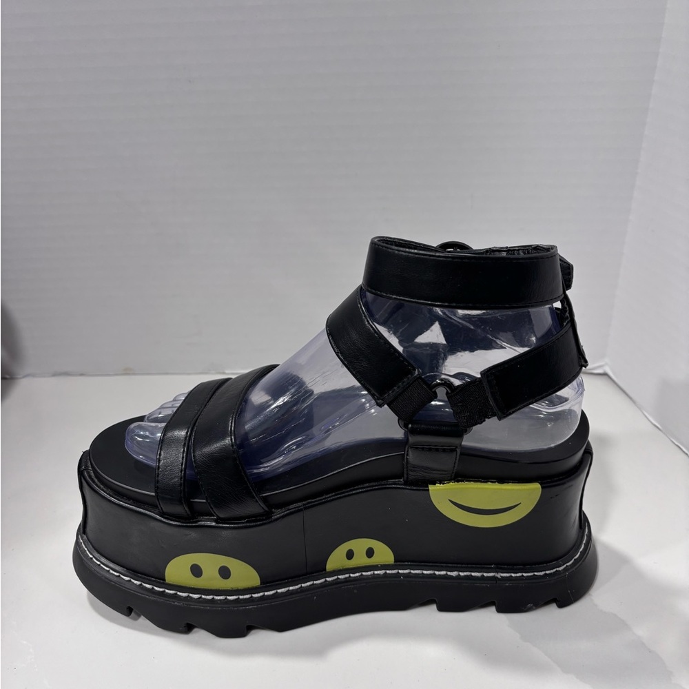 Lamoda Keep Smiling Platform Sandals Black Size 8 - Picture 8 of 9